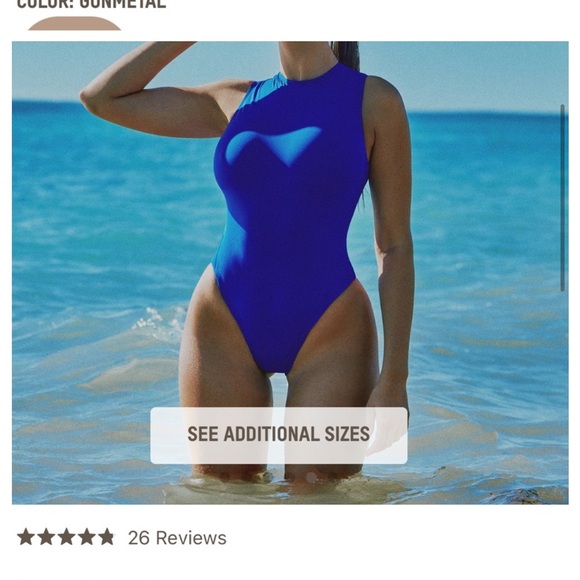 Skims Swim Sleeveless One Piece Zip back in Graphite LIMITED EDITION HTF - Picture 5 of 10